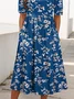 Floral Casual Dress With No