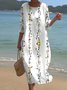Casual Floral Dress With No