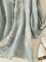 Women's Floral Print Casual Peter Pan Collar Shirt