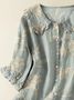 Women's Floral Print Casual Peter Pan Collar Shirt