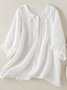 Women's Casual Cute Doll Collar Short Sleeve Shirt