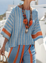 Cotton and linen women's striped suit
