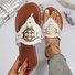 Ladies Spot Flip Flops Pu Shoes Metal Buckle Sandals Hardware Buckle Summer Flat Slippers