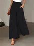 Women's  H-Line Wide Leg Pants Daily Going Out Pants Yellow Casual Pocket Stitching Plain Spring/Fall Pants