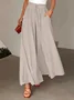 Women's  H-Line Wide Leg Pants Daily Going Out Pants Yellow Casual Pocket Stitching Plain Spring/Fall Pants