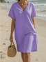 Cotton Regular Fit Plain Casual Dress With No