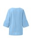 Casual Plain Crew Neck Blouse