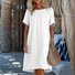 Plain Regular Fit Casual Crew Neck Dress With No
