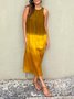 Women's Sleeveless Summer Blue Color Block Crew Neck Daily Going Out Casual Maxi A-Line Flowy Dress Dress