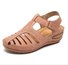 Retro Baotou Sandals For Women Summer New Hole Shoes Thick Bottom Round Toe Wedge Heel Octopus Sandals