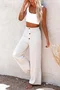 Women's  Elastic Waist H-Line Wide Leg Pants Daily Going Out Pants Green Casual Split Joint Plain Spring/Fall Pants