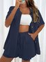 Women's Split Joint Plain Daily Going Out Two-Piece Set Pink Casual Summer Top With Pants Matching Set