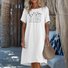 Casual Cotton Crew Neck Regular Fit Dress With No