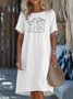 Casual Cotton Crew Neck Regular Fit Dress With No