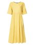 Casual Plaid Crew Neck Maxi Dress
