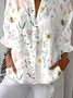 Shirt Collar Loose Casual Botanical Pattern Shirt