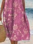 Plants Regular Fit Cotton Simple Dress With No