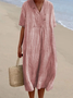 Plain V Neck Casual Dress With No