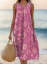 Plants Regular Fit Cotton Simple Dress With No