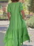 Casual Plain V Neck Maxi Dress
