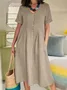 Casual Plain V Neck Maxi Dress