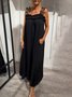 Vacation Plain Spaghetti Maxi Dress