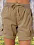 High Waist Women's Overalls Casual Pants Cotton And Linen Shorts Thin A-line Loose Wide-leg Shorts