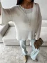 Off The Shoulder Cotton Loose Boho Sweater