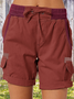 High Waist Women's Overalls Casual Pants Cotton And Linen Shorts Thin A-line Loose Wide-leg Shorts