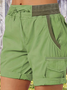High Waist Women's Overalls Casual Pants Cotton And Linen Shorts Thin A-line Loose Wide-leg Shorts
