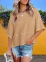 Women Plain Crew Neck Casual Half Sleeve T-shirt