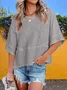 Women Plain Crew Neck Casual Half Sleeve T-shirt