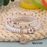 Hot Selling Bohemian Style Multi-layer Rice Bead Bracelet Stacked With Evil Eye Pendant Handmade Adjustable Jewelry