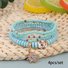 Hot Selling Bohemian Style Multi-layer Rice Bead Bracelet Stacked With Evil Eye Pendant Handmade Adjustable Jewelry