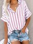 Casual Striped Shirt Collar Shirt