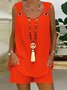 Casual Plain Spaghetti Two-Piece Set