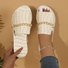Summer Crocodile Pattern Large Size Outdoor Flat Slippers Women's Metal Chain Fashionable Beach Slippers