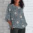 Women Floral Crew Neck Casual Long Sleeve T-shirt