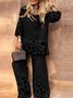 Casual Gradient Pattern Crew Neck Two-Piece Set
