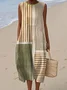 Striped Casual Dress With No