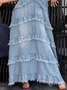 Casual Plain V Neck Maxi Dress