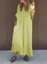Casual Plain V Neck Maxi Dress