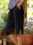 Casual Plain Linen Pants