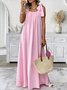 Casual Plain Cotton Regular Fit Dress With No