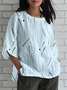 Crew Neck Casual Linen Blend Loose Shirt
