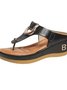 Summer Color Block Pu Western Style Slide Sandals