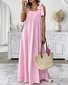 Casual Plain Cotton Regular Fit Dress With No