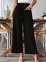 Plain Regular Fit Linen Casual Pants