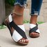 Vintage Summer Color Block Slide Sandals