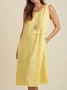 Casual Plain Crew Neck Maxi Dress